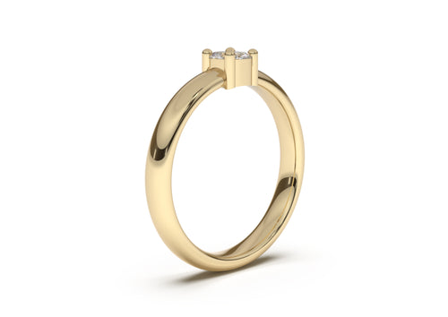 Cushion Classic Slim Engagement Ring, Yellow Gold