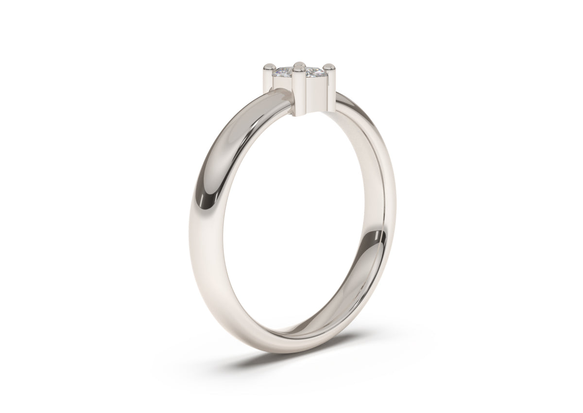 Cushion Classic Slim Engagement Ring, White Gold & Platinum