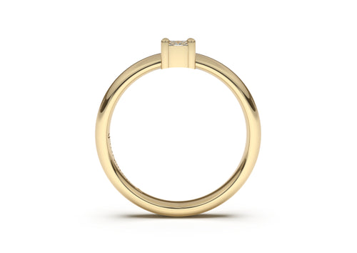 Cushion Classic Slim Engagement Ring, Yellow Gold