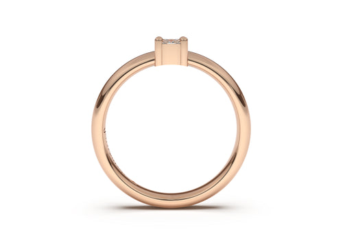 Cushion Classic Slim Engagement Ring, Red Gold