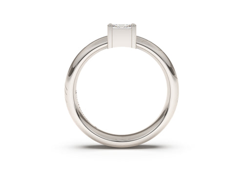 Emerald Cut Classic Elvish Engagement Ring, White Gold & Platinum