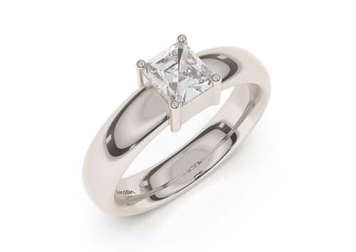 Emerald Cut Classic Engagement Ring, White Gold & Platinum