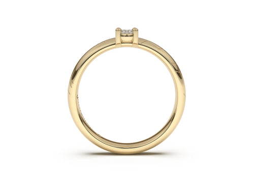 Oval Contemporary Slim Elvish Engagement Ring, Yellow Gold