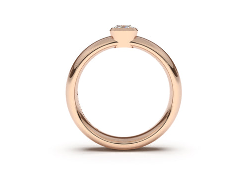 Cushion Elegant Engagement Ring, Red Gold
