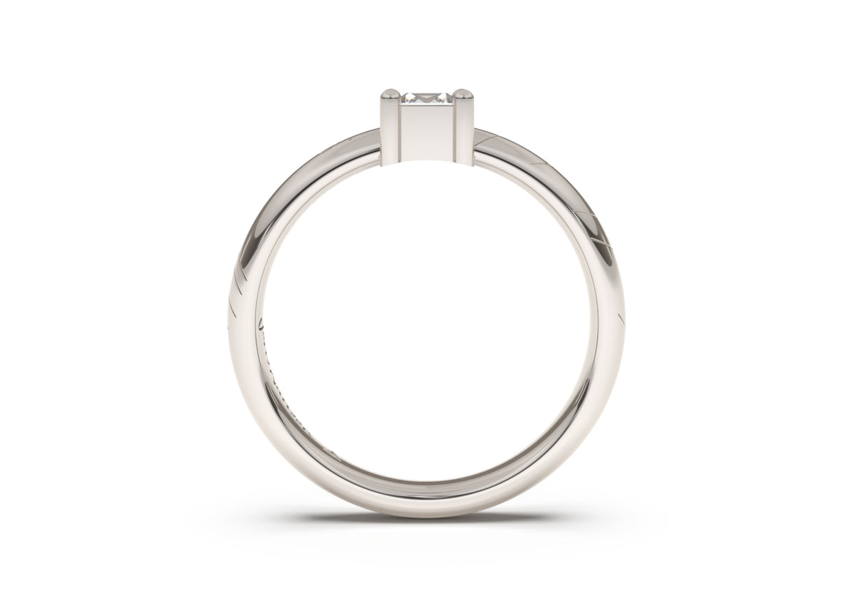 Princess Classic Slim Elvish Engagement Ring, White Gold & Platinum
