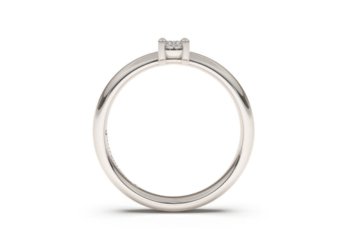 Oval Contemporary Slim Engagement Ring, White Gold & Platinum