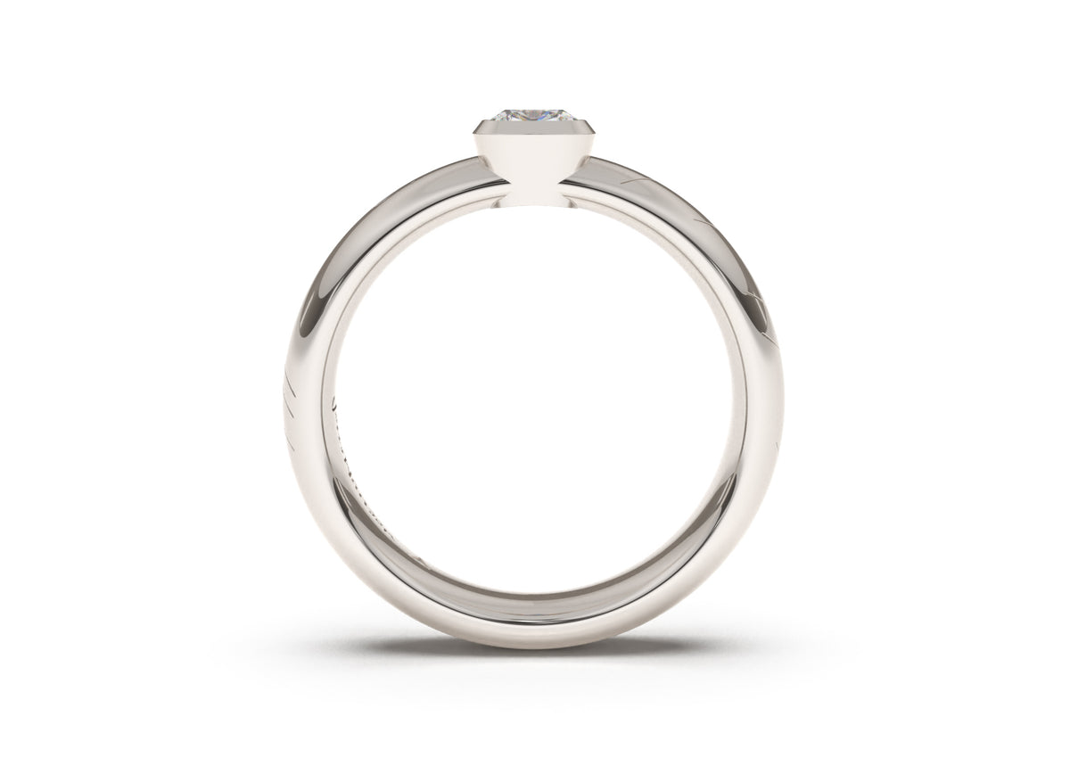 Cushion Elegant Elvish Engagement Ring, White Gold & Platinum