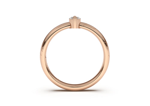 Marquise Classic Slim Elvish Engagement Ring, Red Gold