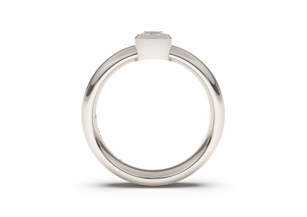Cushion Modern Engagement Ring, White Gold & Platinum