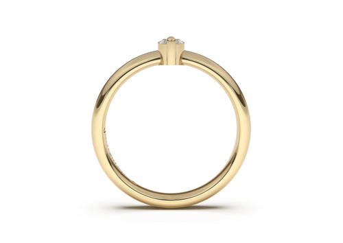 Marquise Classic Slim Engagement Ring, Yellow Gold