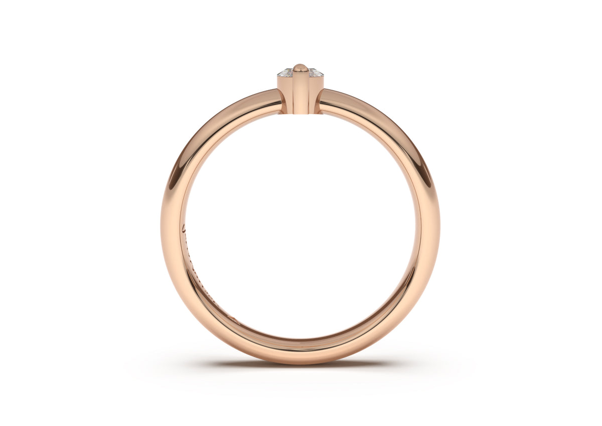 Marquise Classic Slim Engagement Ring, Red Gold