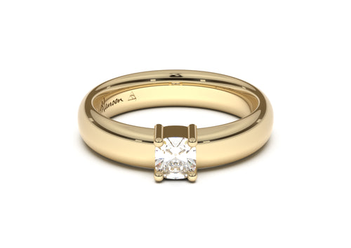 Cushion Classic Engagement Ring, Yellow Gold