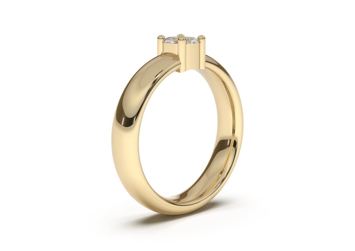 Cushion Classic Engagement Ring, Yellow Gold