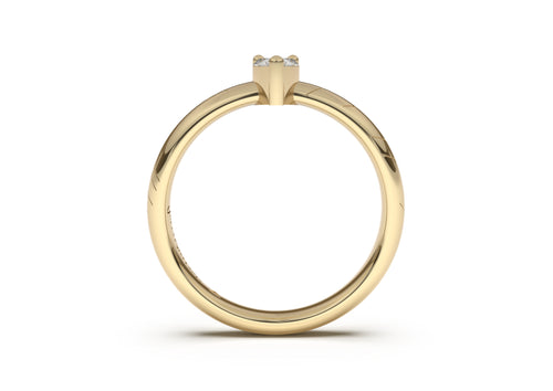 Pear Classic Slim Elvish Engagement Ring, Yellow Gold