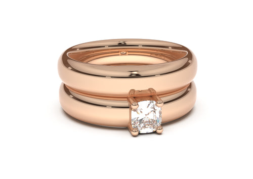 Cushion Classic Engagement Ring, Red Gold