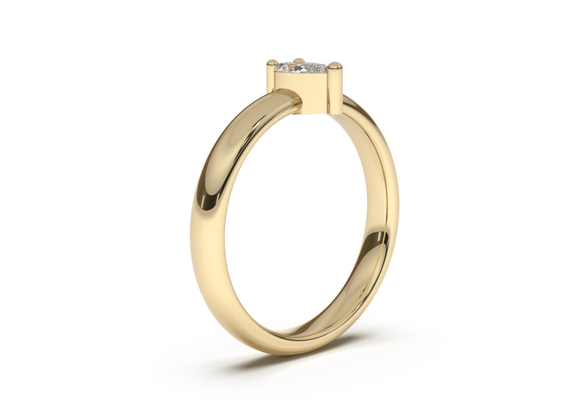 Pear Classic Slim Engagement Ring, Yellow Gold