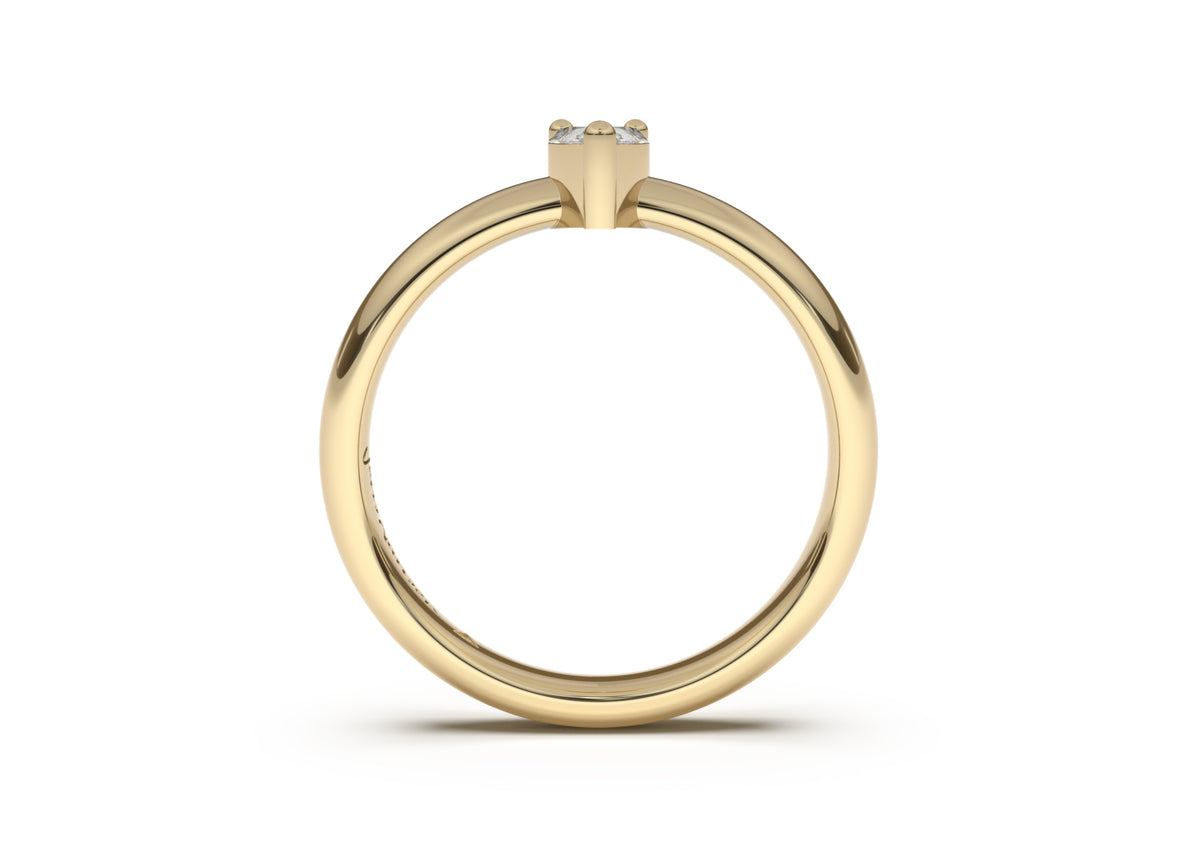 Pear Classic Slim Engagement Ring, Yellow Gold