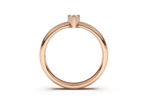 Pear Classic Slim Engagement Ring, Red Gold