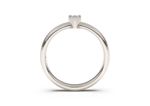 Pear Classic Slim Engagement Ring, White Gold & Platinum