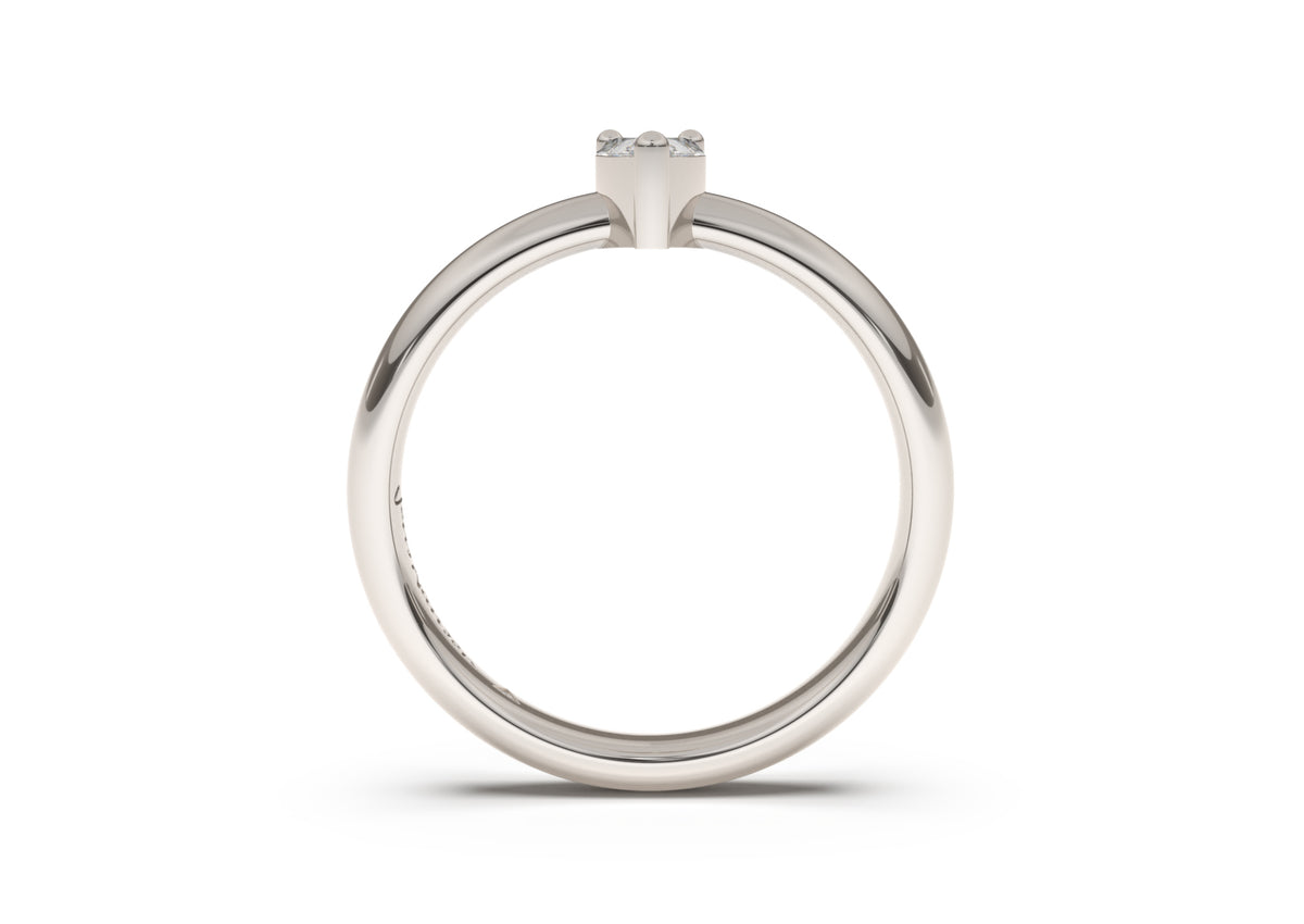 Pear Classic Slim Engagement Ring, White Gold & Platinum