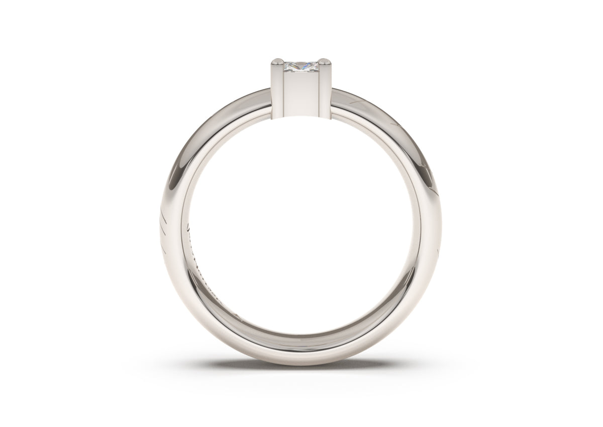 Cushion Classic Elvish Engagement Ring, White Gold & Platinum