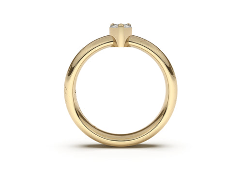 Pear Classic Elvish Engagement Ring, Yellow Gold