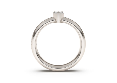 Pear Classic Elvish Engagement Ring, White Gold & Platinum