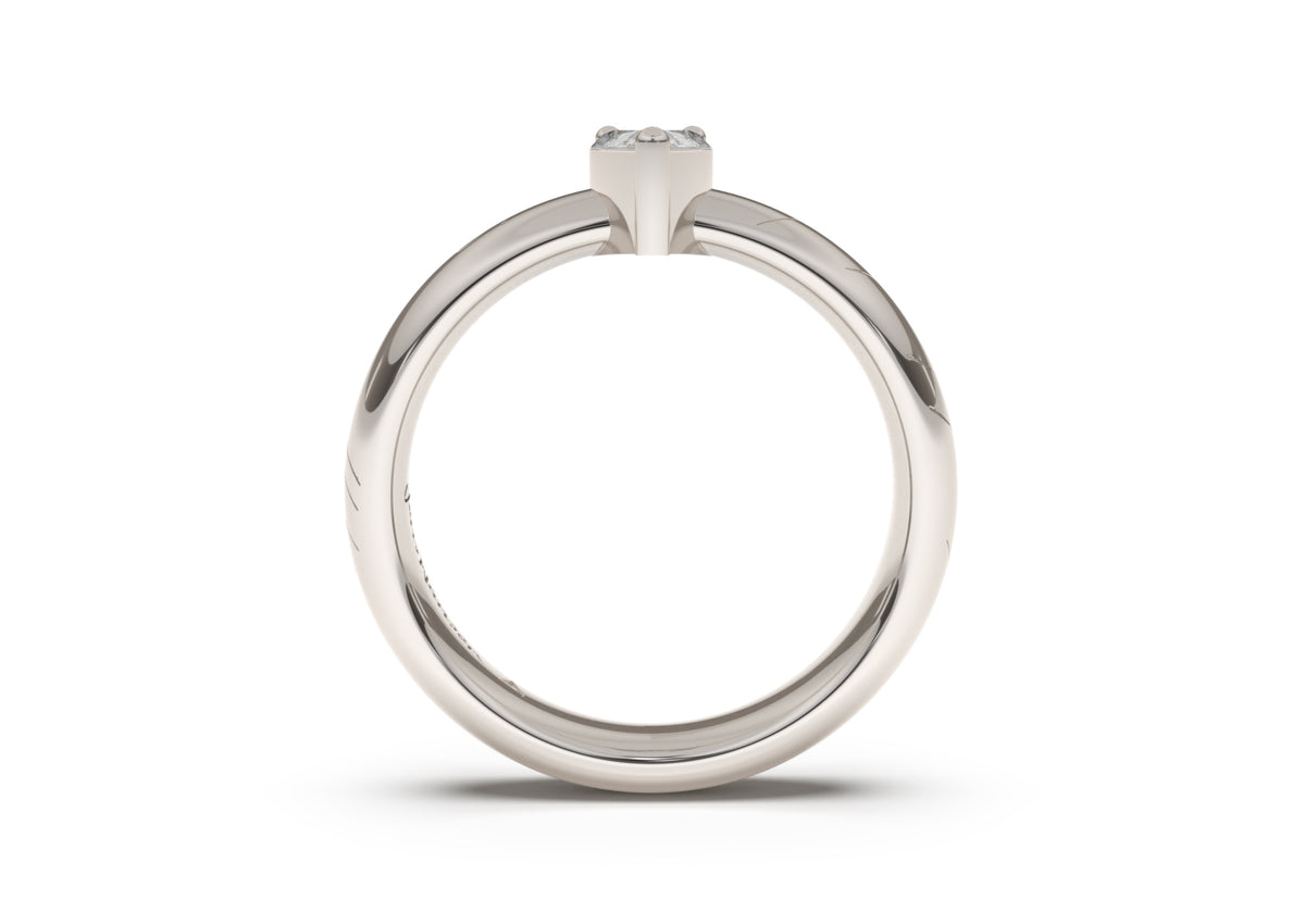 Pear Classic Elvish Engagement Ring, White Gold & Platinum