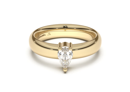 Pear Classic Engagement Ring, Yellow Gold