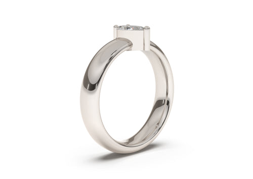 Pear Classic Engagement Ring, White Gold & Platinum