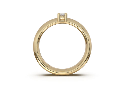 Oval Contemporary Engagement Ring, Yellow Gold