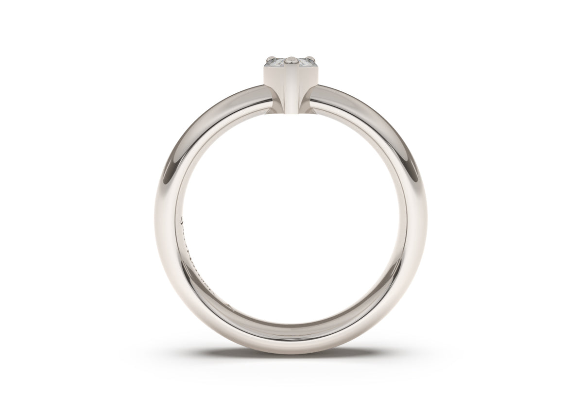 Pear Classic Engagement Ring, White Gold & Platinum