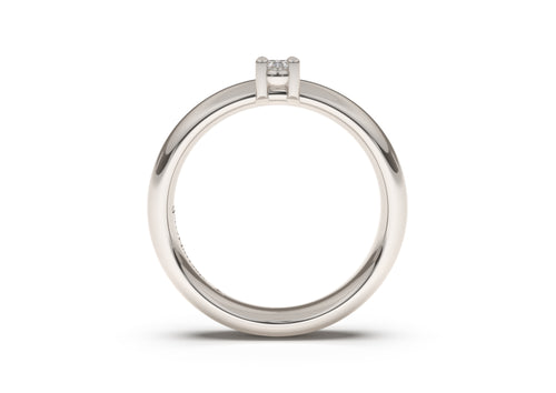 Oval Contemporary Engagement Ring, White Gold & Platinum