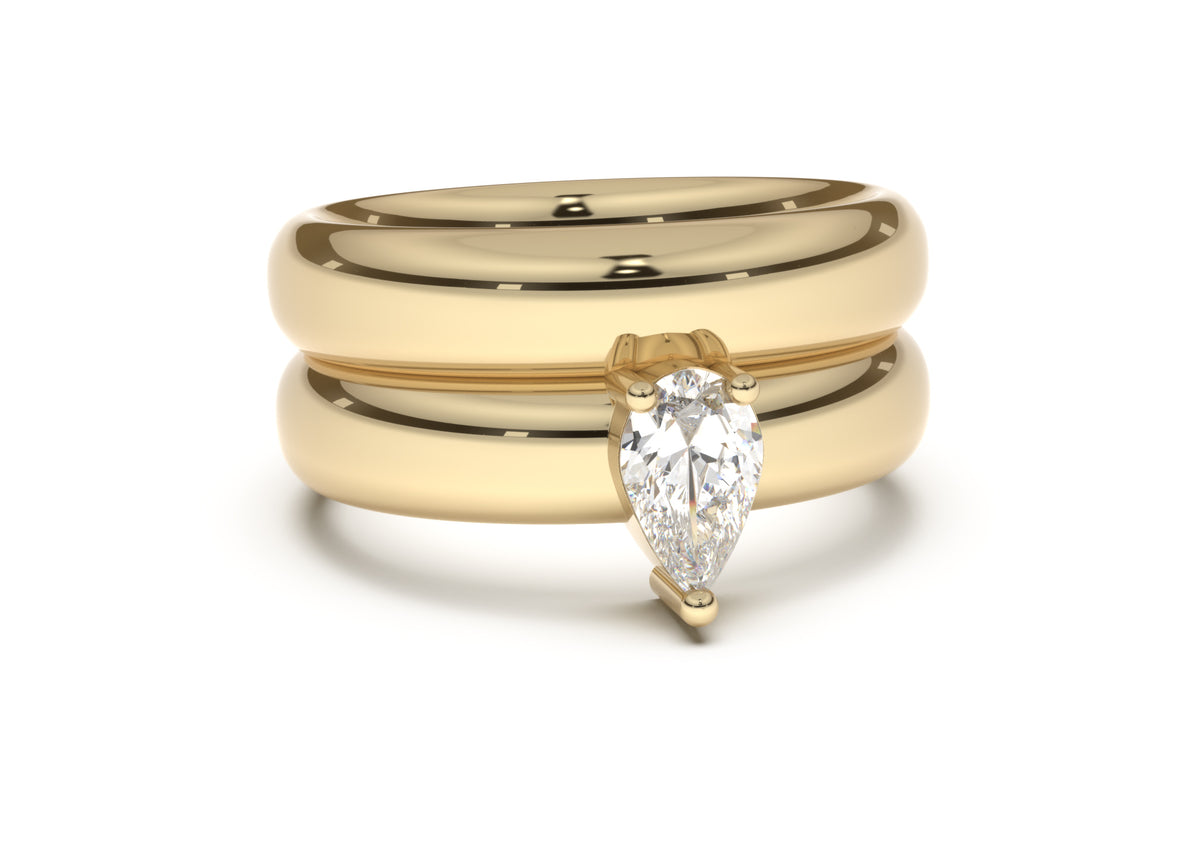 Pear Classic Engagement Ring, Yellow Gold