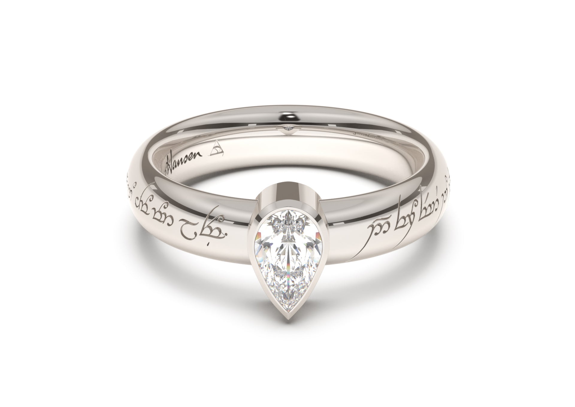 Modern Platinum Marriage Ring , Diamond Ring SGT624