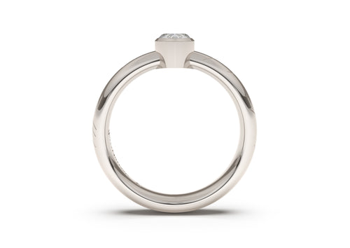 Pear Modern Elvish Engagement Ring, White Gold & Platinum