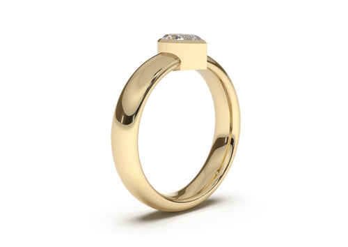 Pear Modern Engagement Ring, Yellow Gold