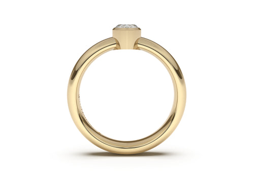 Pear Modern Engagement Ring, Yellow Gold