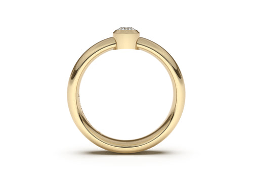 Oval Modern Engagement Ring, Yellow Gold