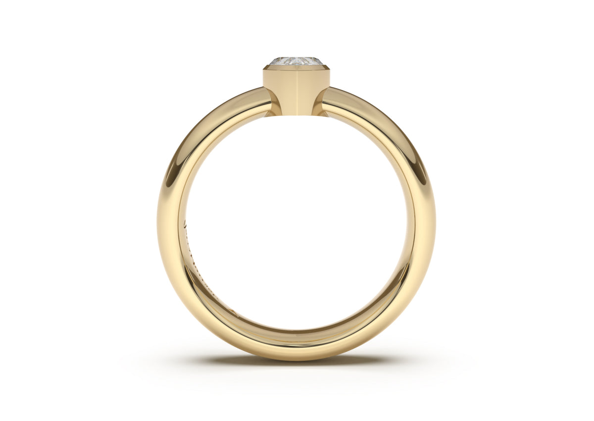 Pear Modern Engagement Ring, Yellow Gold