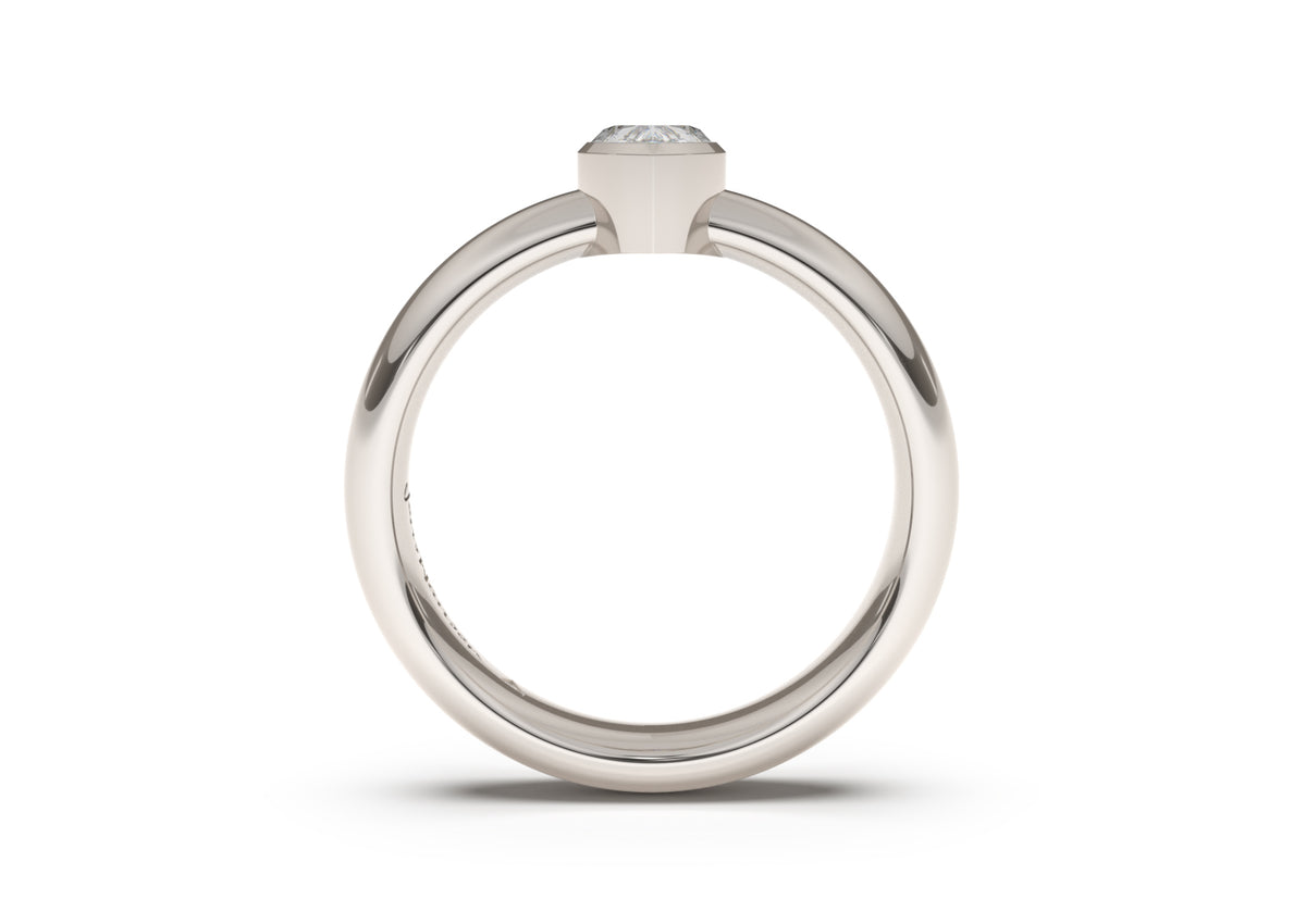 Pear Modern Engagement Ring, White Gold & Platinum