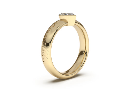 Pear Elegant Elvish Engagement Ring, Yellow Gold
