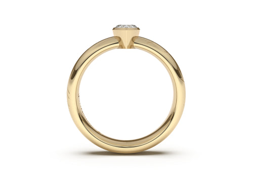 Pear Elegant Elvish Engagement Ring, Yellow Gold