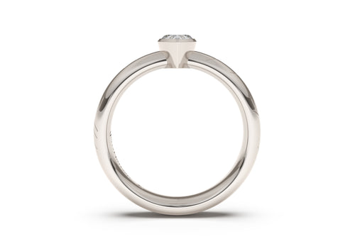 Pear Elegant Elvish Engagement Ring, White Gold & Platinum