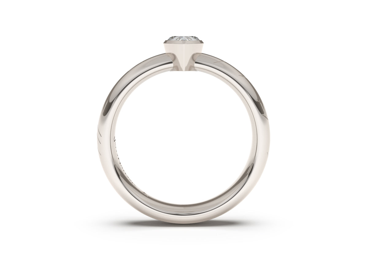 Pear Elegant Elvish Engagement Ring, White Gold & Platinum