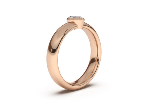 Oval Elegant Engagement Ring, Red Gold