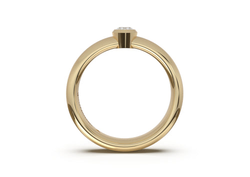 Oval Elegant Engagement Ring, Yellow Gold