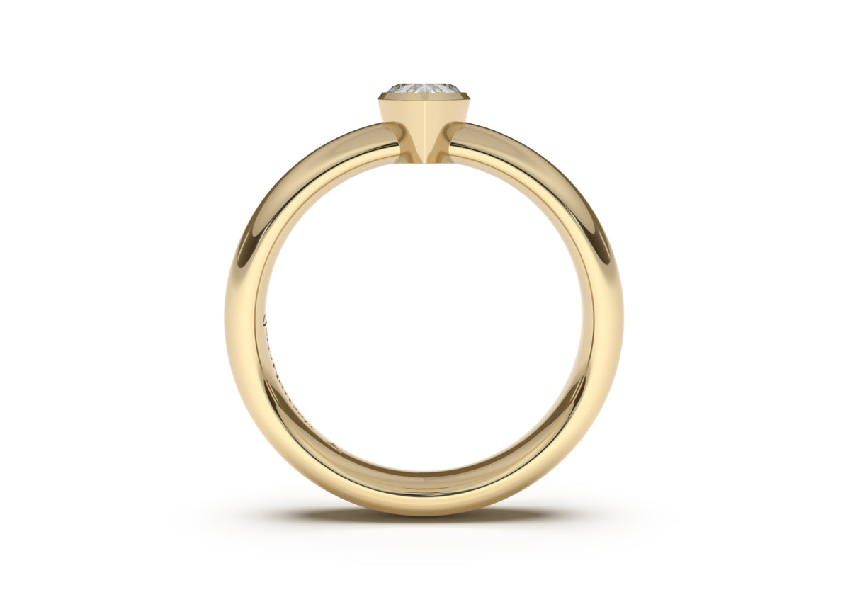 Pear Elegant Engagement Ring, Yellow Gold