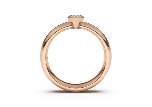 Pear Elegant Engagement Ring, Red Gold
