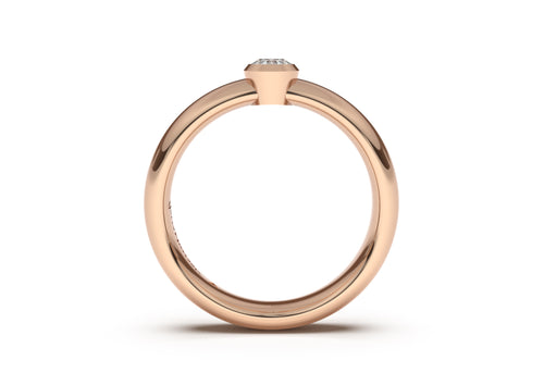 Oval Elegant Engagement Ring, Red Gold